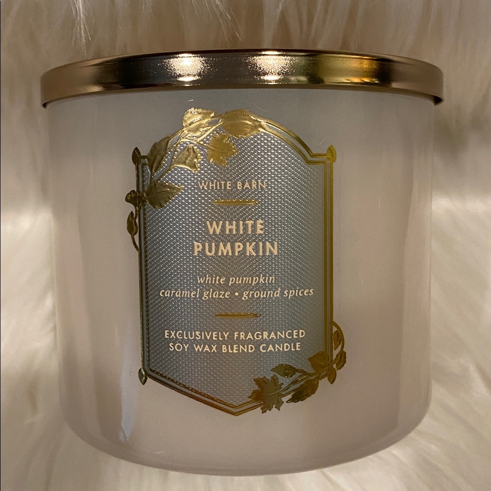 🎃”White Pumpkin” fragrance by BBW/WB collection, 3-wick, 14.5 oz, NWTag on base